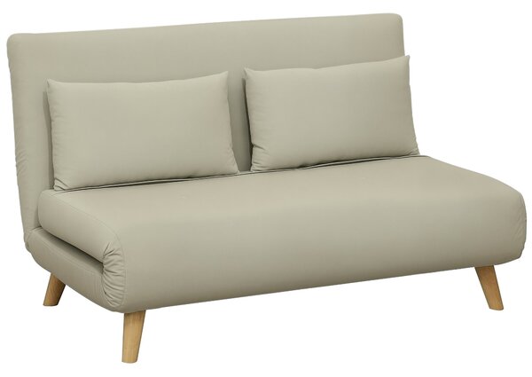 HOMCOM 3-v-1 Rozkládací Pohovka 130 x 78 cm se Spací Funkcí, Skládací Pohovka s Bederním Polštářem, Vzhled Sametu, Nastavitelný Opěradlo do Obývacího