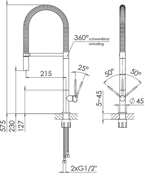 Steinberg 100 kuchyňská baterie stojící černá 1001495S