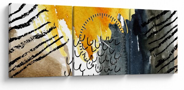 Obraz - Abstraktní akvarel (s hodinami) (90x30 cm)