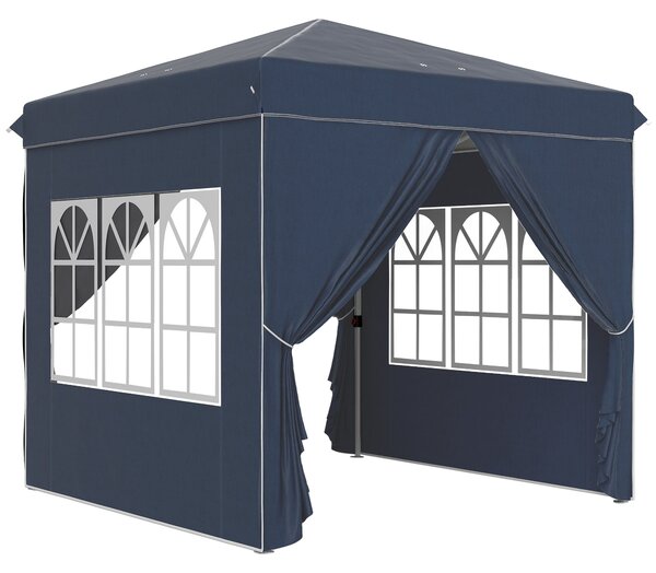Pavilon Outsunny 2,5x2,5 m, voděodolný stabilní zimní sklopný pavilon, UV ochrana 50+, skládací párty stan s 4 bočními panely, taška na zahradní pavil