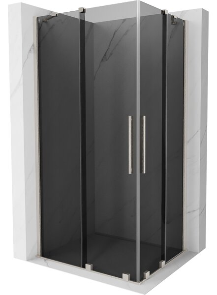Mexen Velar Duo, sprchový kout s posuvnými dveřmi 100 x 90 cm, 8mm šedé sklo, broušená ocel, 871-100-090-42-97