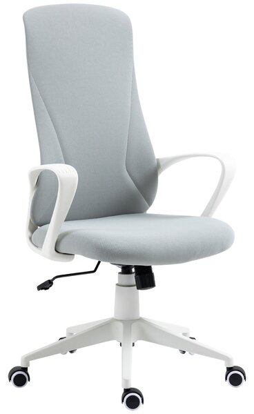 Kancelářská židle Vinsetto s funkcí naklápění, výškově nastavitelná, ergonomická počítačová židle, otočná PC židle pro domácí kancelář, pružná látka