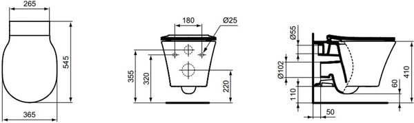 Ideal Standard Connect Air záchodová mísa závěsná bílá lesk E005401