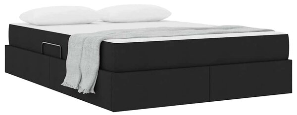 Postel s úložným prostorem a matrací Černá 140 x 190 cm 3399660