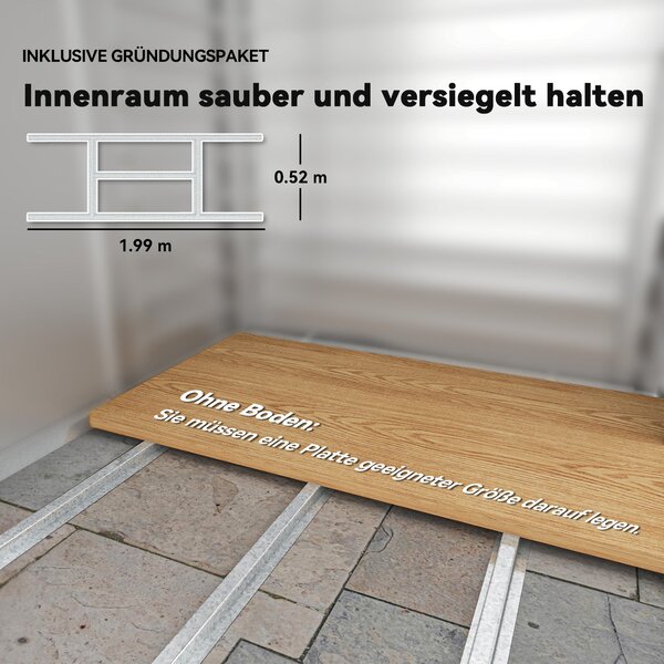 Outsunny Kůlna na nářadí z pozinkované oceli 2,43 m² 213x131x192 cm Snadná montáž zahradní kůlna s šikmou střechou, zamykatelné posuvné dveře, odolný
