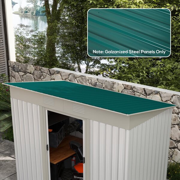 Outsunny 12 ks Trapézových Plechů 129x45cm 7m² Pozinkovaný Střešní Plech 0,25mm Odolný Proti Počasí Střešní Panely z Pozinkované Oceli | Aosom