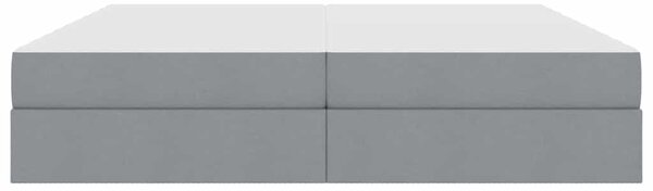Postel s úložným prostorem a matrací Světle šedá 200 x 200 cm 3399682