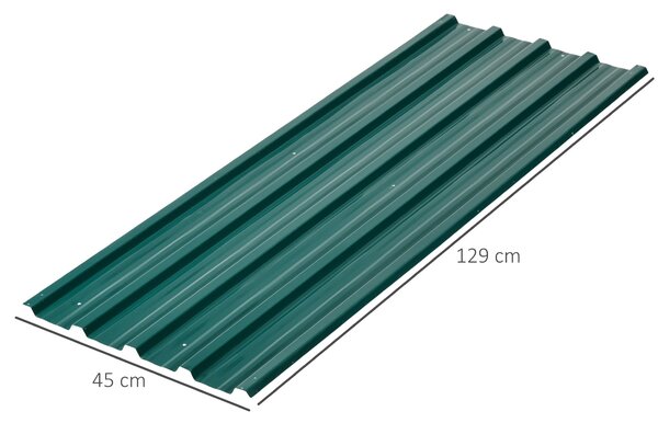 Outsunny 12 ks Trapézových Plechů 129x45cm 7m² Pozinkovaný Střešní Plech 0,25mm Odolný Proti Počasí Střešní Panely z Pozinkované Oceli | Aosom