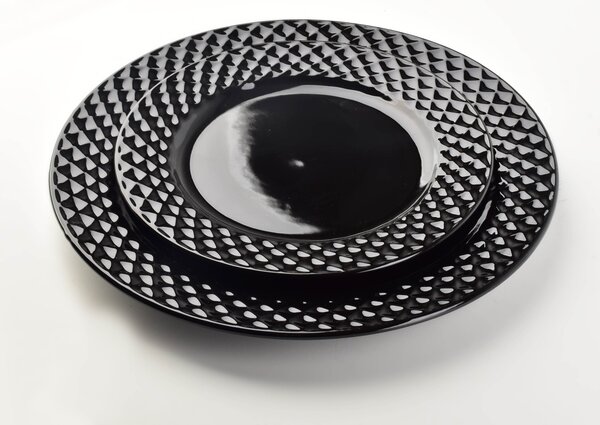 Affekdesign Sada dezertních talířů DIAMENT BLACK černá