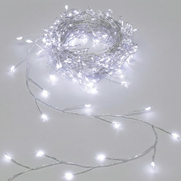 Aigostar-LED Venkovní vánoční řetěz 100xLED/8 funkcí 3xAA 3,3m IP44 studená bílá