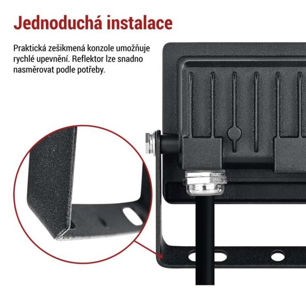 EMOS Lighting LED reflektor TAMBO EVO, 10 W, 1000 lm, IP65, černý