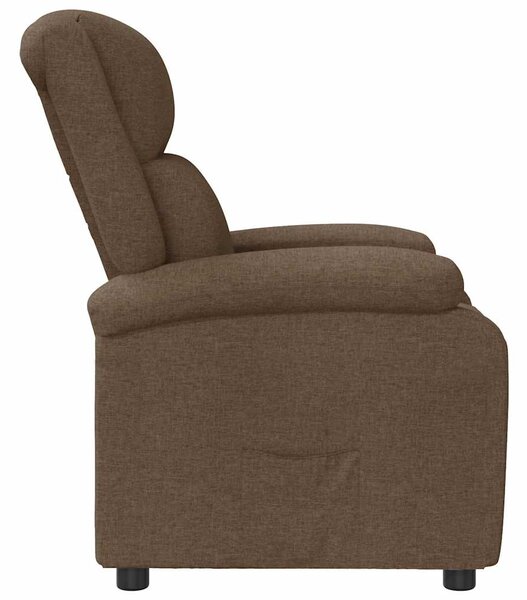 Polohovací křeslo hnědé textil 340183