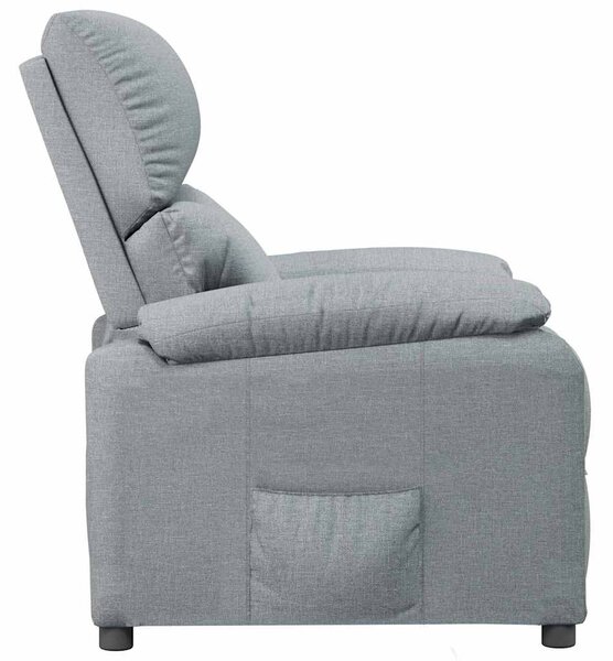 Polohovací křeslo světle šedé textil 340177