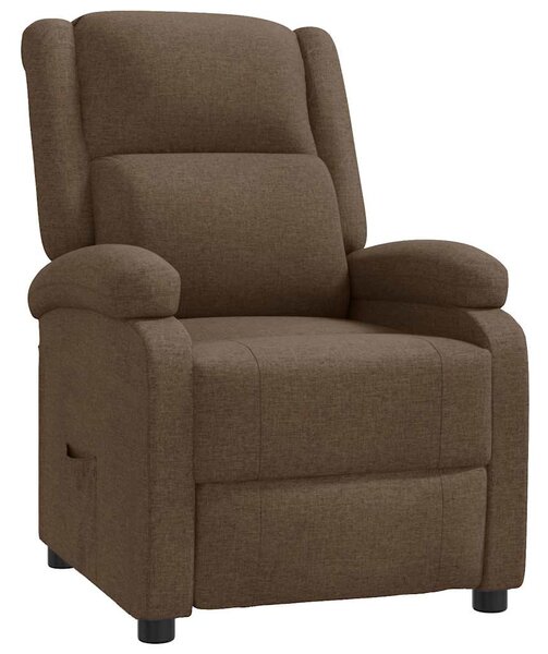 Polohovací křeslo hnědé textil 340183
