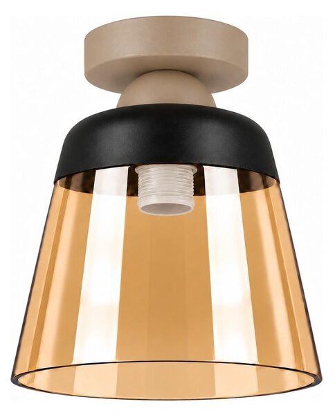 BRILAGI-LED Stropní svítidlo R GLASS 1xE27/60W/230V pr.15,5cm béžová/kouř béžová