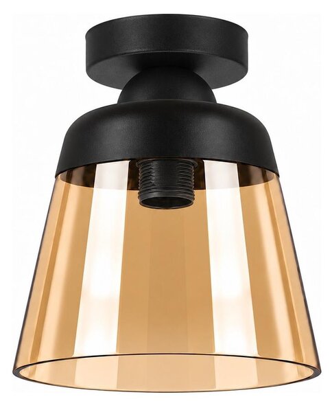 BRILAGI-LED Stropní svítidlo R GLASS 1xE27/60W/230V pr. 15,5cm černá/kouř béžová