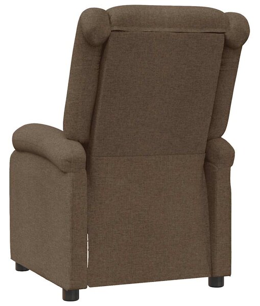 Polohovací křeslo hnědé textil 340183