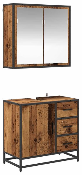 Sada koupelnového nábytku 2 ks Staré dřevo 65 x 33 x 60 cm 3402320