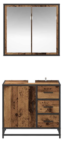 Sada koupelnového nábytku 2 ks Staré dřevo 65 x 33 x 60 cm 3402320
