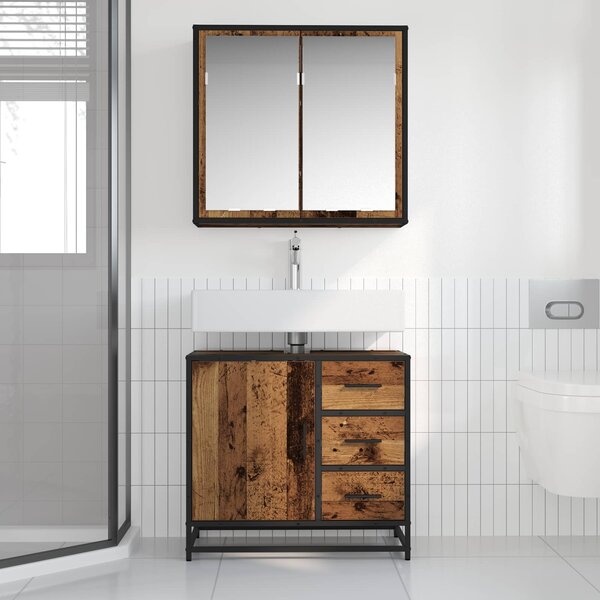 Sada koupelnového nábytku 2 ks Staré dřevo 65 x 33 x 60 cm 3402320