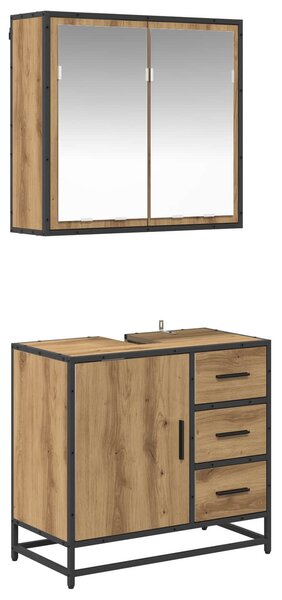 Sada koupelnového nábytku 2 ks Artisanový dub 65 x 33 x 60 cm 3402321