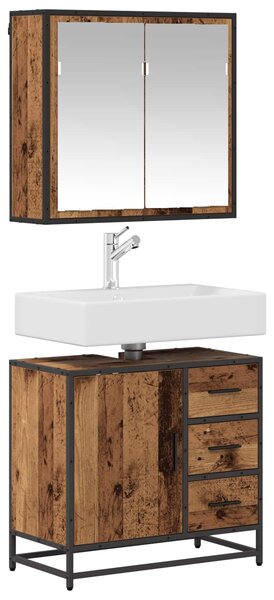 Sada koupelnového nábytku 2 ks Staré dřevo 65 x 33 x 60 cm 3402320