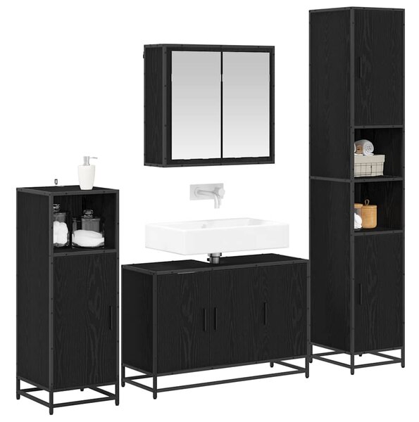 Sada koupelnového nábytku 4 ks Černý dub 90 x 33 x 60 cm 3402325