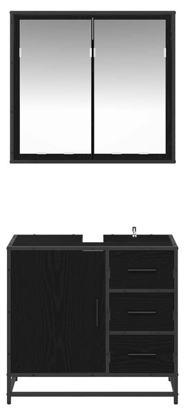 Sada koupelnového nábytku 2 ks Černý dub 65 x 33 x 60 cm 3402322