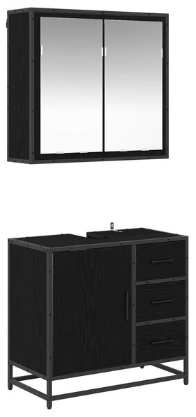 Sada koupelnového nábytku 2 ks Černý dub 65 x 33 x 60 cm 3402322
