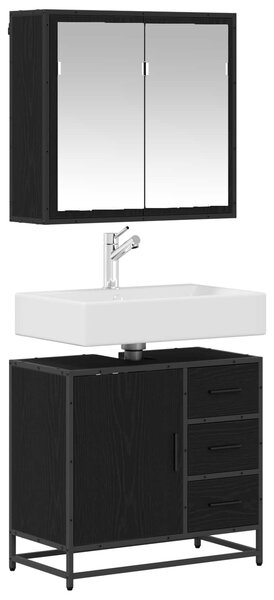Sada koupelnového nábytku 2 ks Černý dub 65 x 33 x 60 cm 3402322