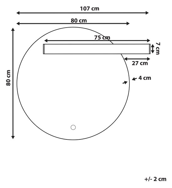 LED koupelnové zrcadlo ANOST 107 cm 90 cm Stříbrná