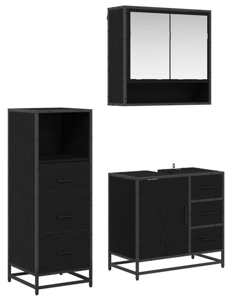 Sada koupelnového nábytku 3 ks Černý dub 65 x 33 x 60 cm 3402334
