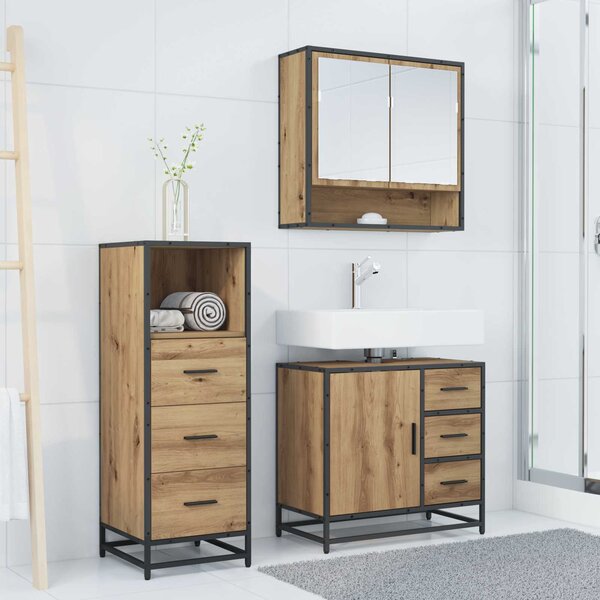 Sada koupelnového nábytku 3 ks Artisanový dub 65 x 33 x 60 cm 3402333