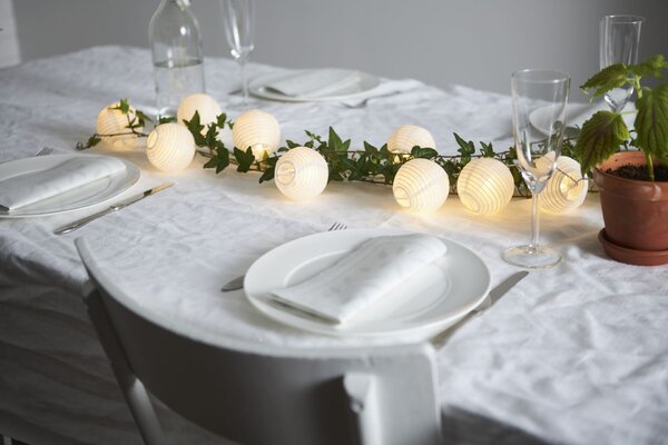 Světelný lampionový řetěz White Festival