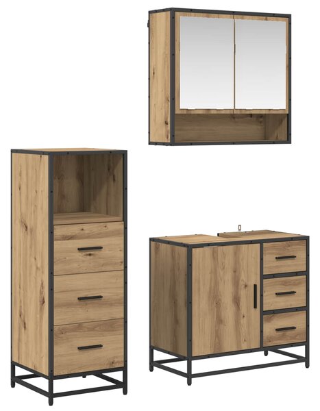Sada koupelnového nábytku 3 ks Artisanový dub 65 x 33 x 60 cm 3402333
