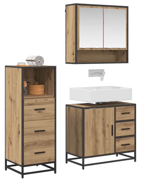 Sada koupelnového nábytku 3 ks Artisanový dub 65 x 33 x 60 cm 3402333