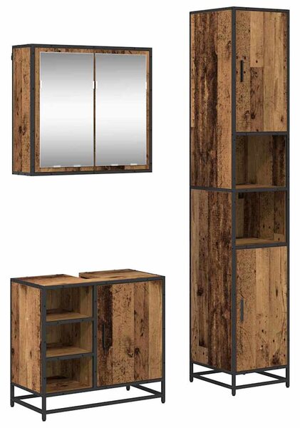 Sada koupelnového nábytku 3 ks Staré dřevo 65 x 33 x 60 cm 3402360