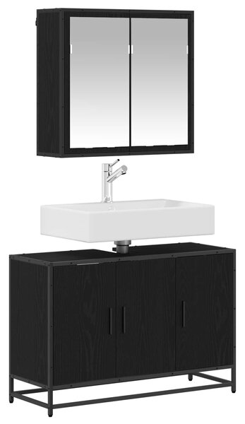 Sada koupelnového nábytku 2 ks Černý dub 90 x 33 x 60 cm 3402359