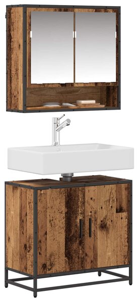 Sada koupelnového nábytku 2 ks Staré dřevo 65 x 33 x 60 cm 3402345