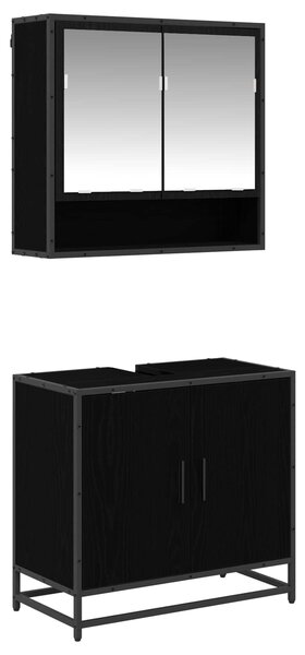 Sada koupelnového nábytku 2 ks Černý dub 65 x 33 x 60 cm 3402347