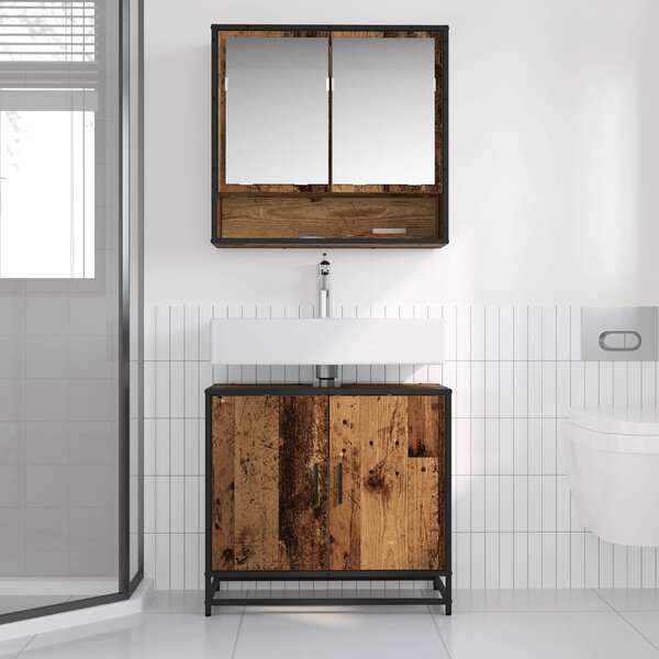 Sada koupelnového nábytku 2 ks Staré dřevo 65 x 33 x 60 cm 3402345