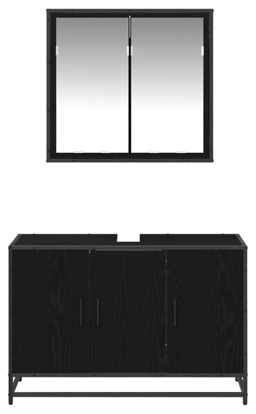 Sada koupelnového nábytku 2 ks Černý dub 90 x 33 x 60 cm 3402359