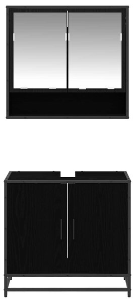 Sada koupelnového nábytku 2 ks Černý dub 65 x 33 x 60 cm 3402347