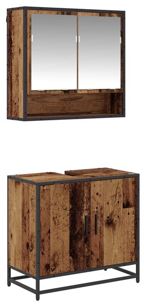 Sada koupelnového nábytku 2 ks Staré dřevo 65 x 33 x 60 cm 3402345