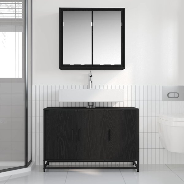 Sada koupelnového nábytku 2 ks Černý dub 90 x 33 x 60 cm 3402359