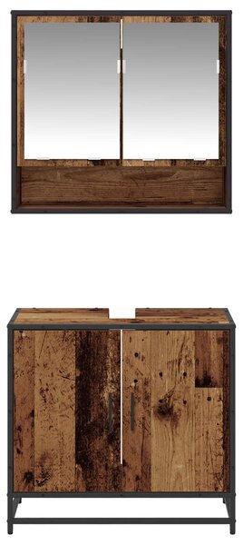 Sada koupelnového nábytku 2 ks Staré dřevo 65 x 33 x 60 cm 3402345