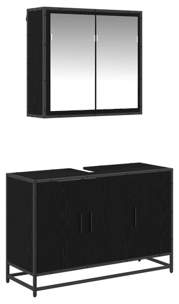 Sada koupelnového nábytku 2 ks Černý dub 90 x 33 x 60 cm 3402359
