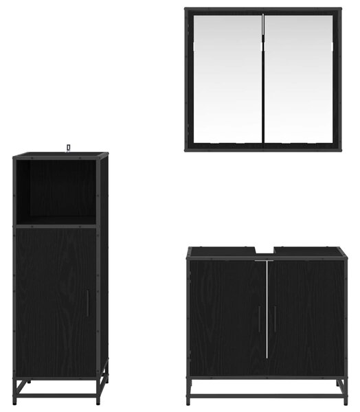 Sada koupelnového nábytku 3 ks Černý dub 60 x 33 x 60 cm 3402368
