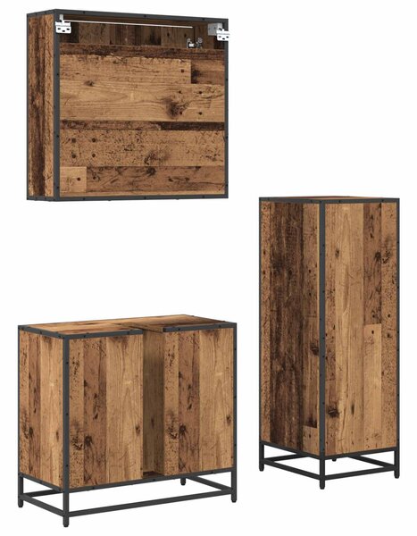 Sada koupelnového nábytku 3 ks Staré dřevo 65 x 33 x 60 cm 3402369