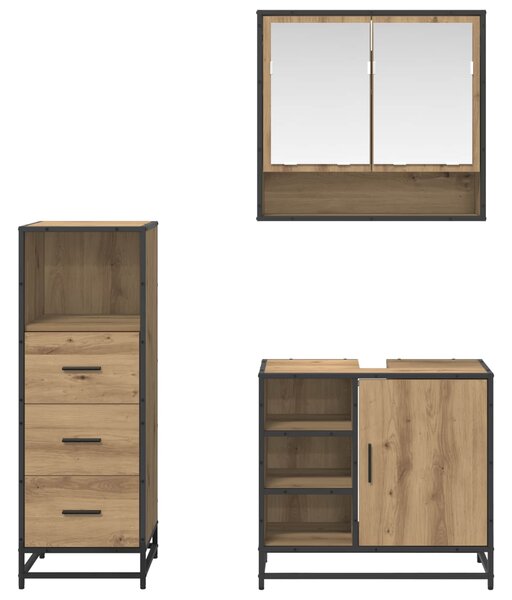 Sada koupelnového nábytku 3 ks Artisanový dub Kompozitní dřevo 3402370